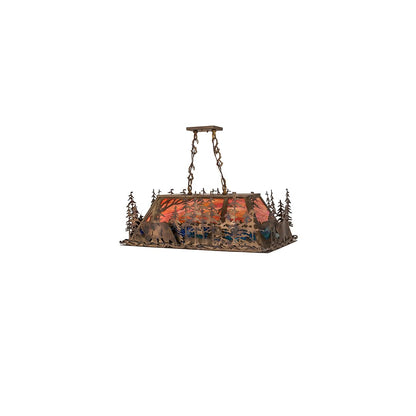 Bear Through the Trees 6 Light 19" Wide Linear Pendant