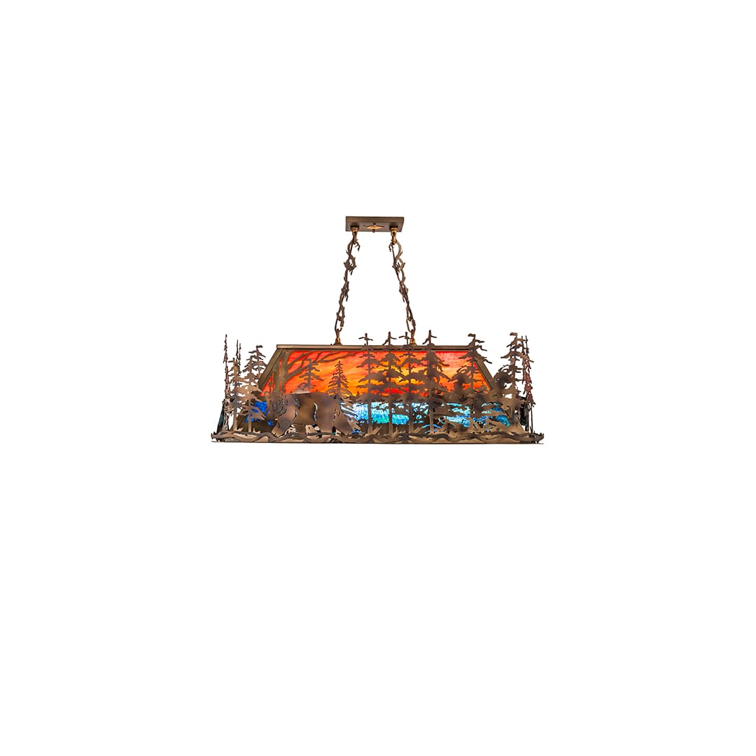 Bear Through the Trees 6 Light 19" Wide Linear Pendant