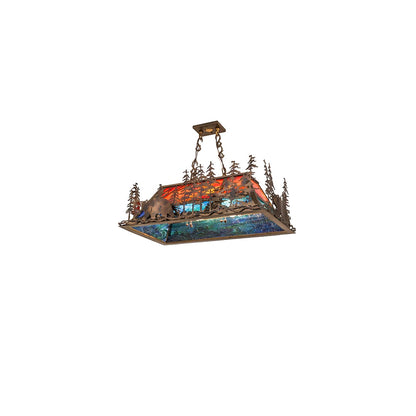 Bear Through the Trees 6 Light 19" Wide Linear Pendant