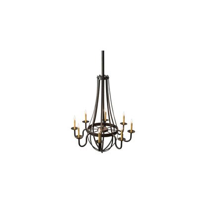 Barrel Stave Metallo 8 Light 38" Wide Taper Candle Style Chandelier