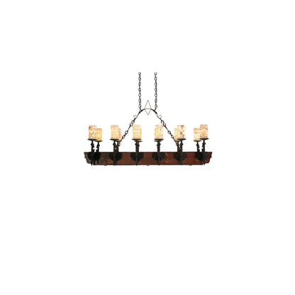 Long Tudor 12 Light 19" Wide Linear Chandelier