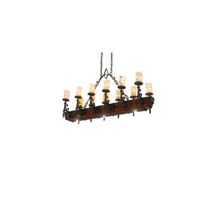 Long Tudor 12 Light 19" Wide Linear Chandelier