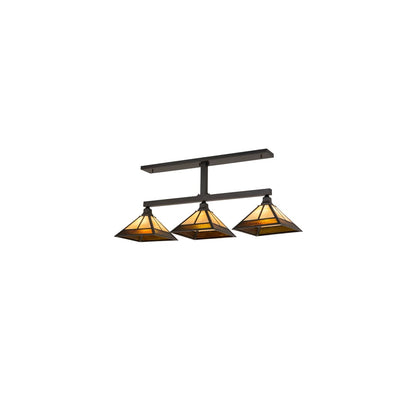 Mission 3 Light 13" Wide Linear Pendant