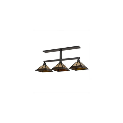 Mission 3 Light 13" Wide Linear Pendant