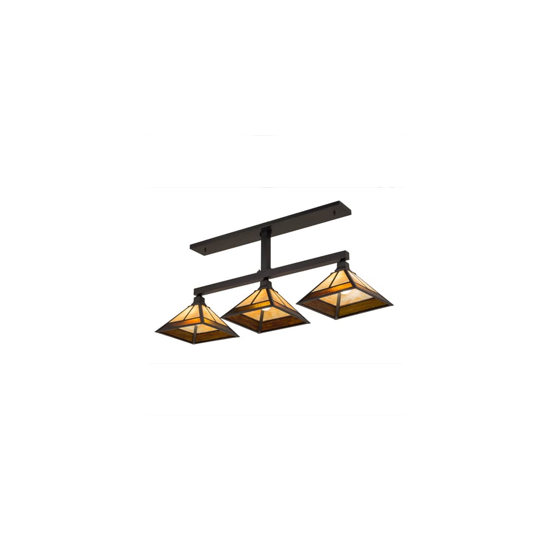 Mission 3 Light 13" Wide Linear Pendant