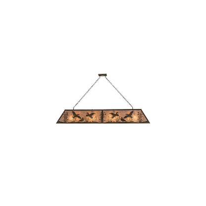 Ducks in Flight 12 Light 17" Wide Linear Pendant