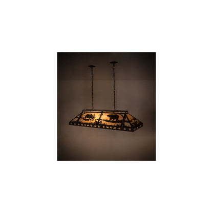 Moose and Black Bear 9 Light 18" Wide Linear Pendant