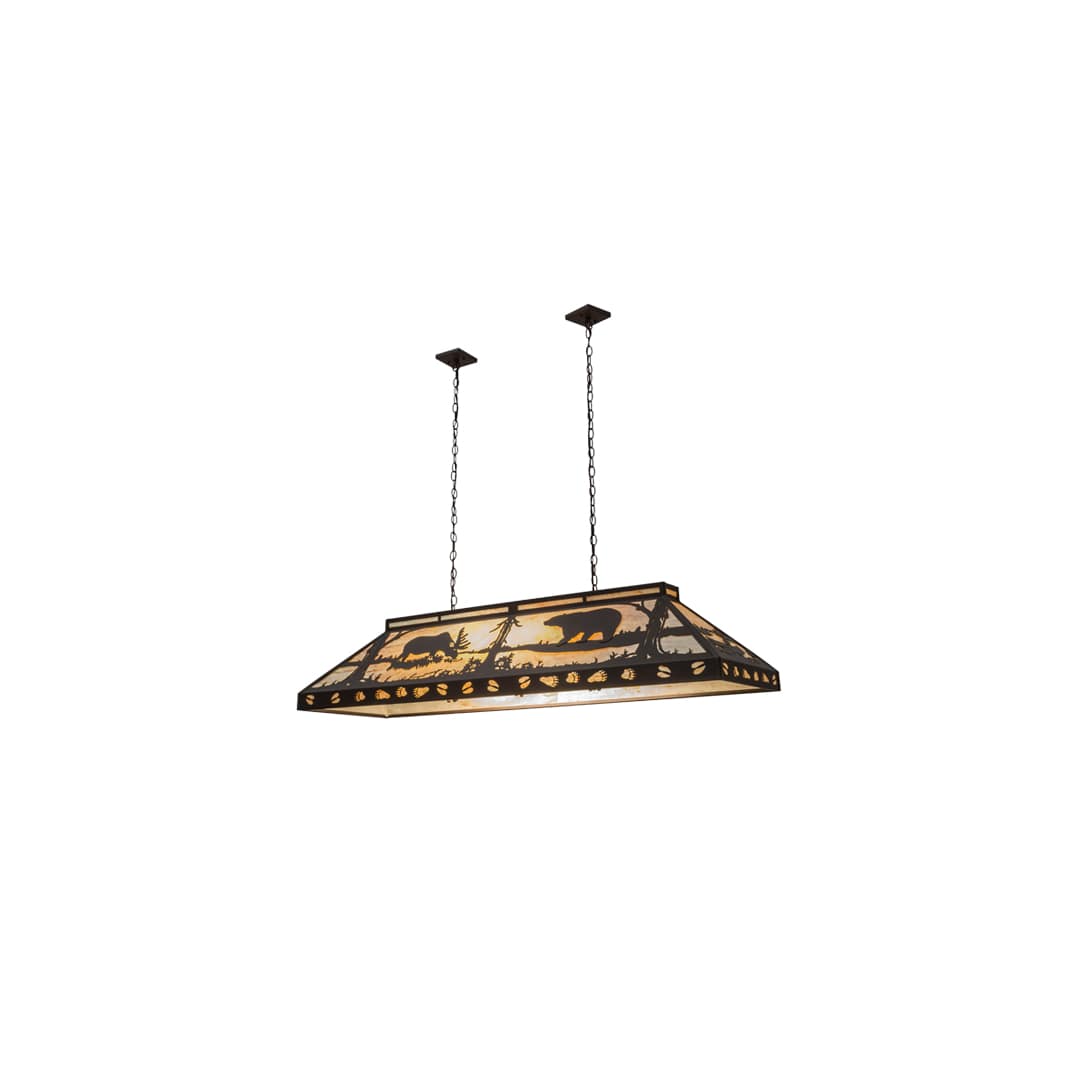 Moose and Black Bear 9 Light 18" Wide Linear Pendant