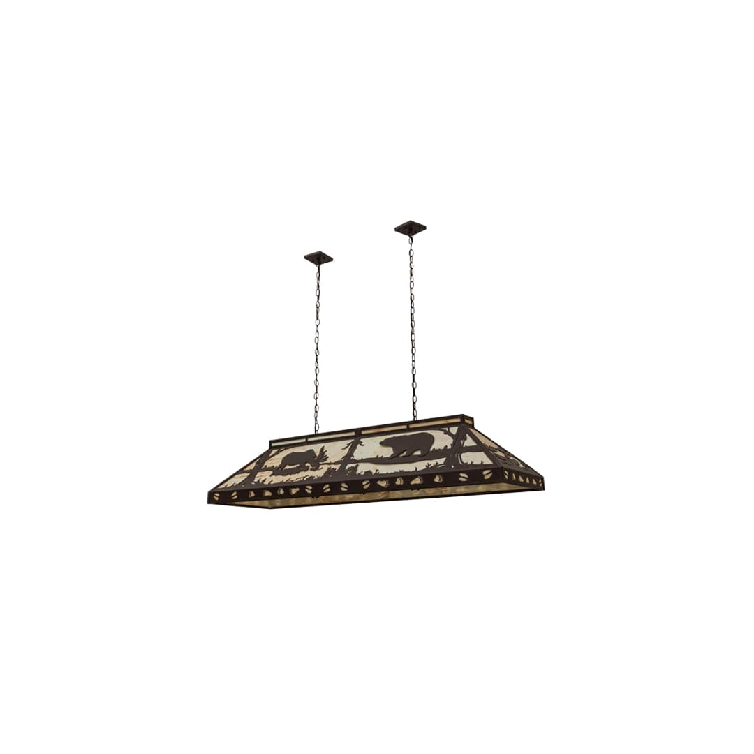 Moose and Black Bear 9 Light 18" Wide Linear Pendant