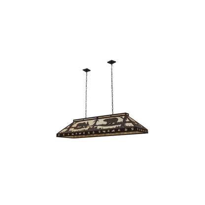 Moose and Black Bear 9 Light 18" Wide Linear Pendant