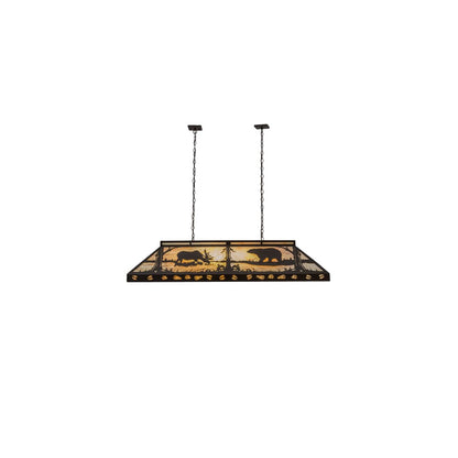 Moose and Black Bear 9 Light 18" Wide Linear Pendant