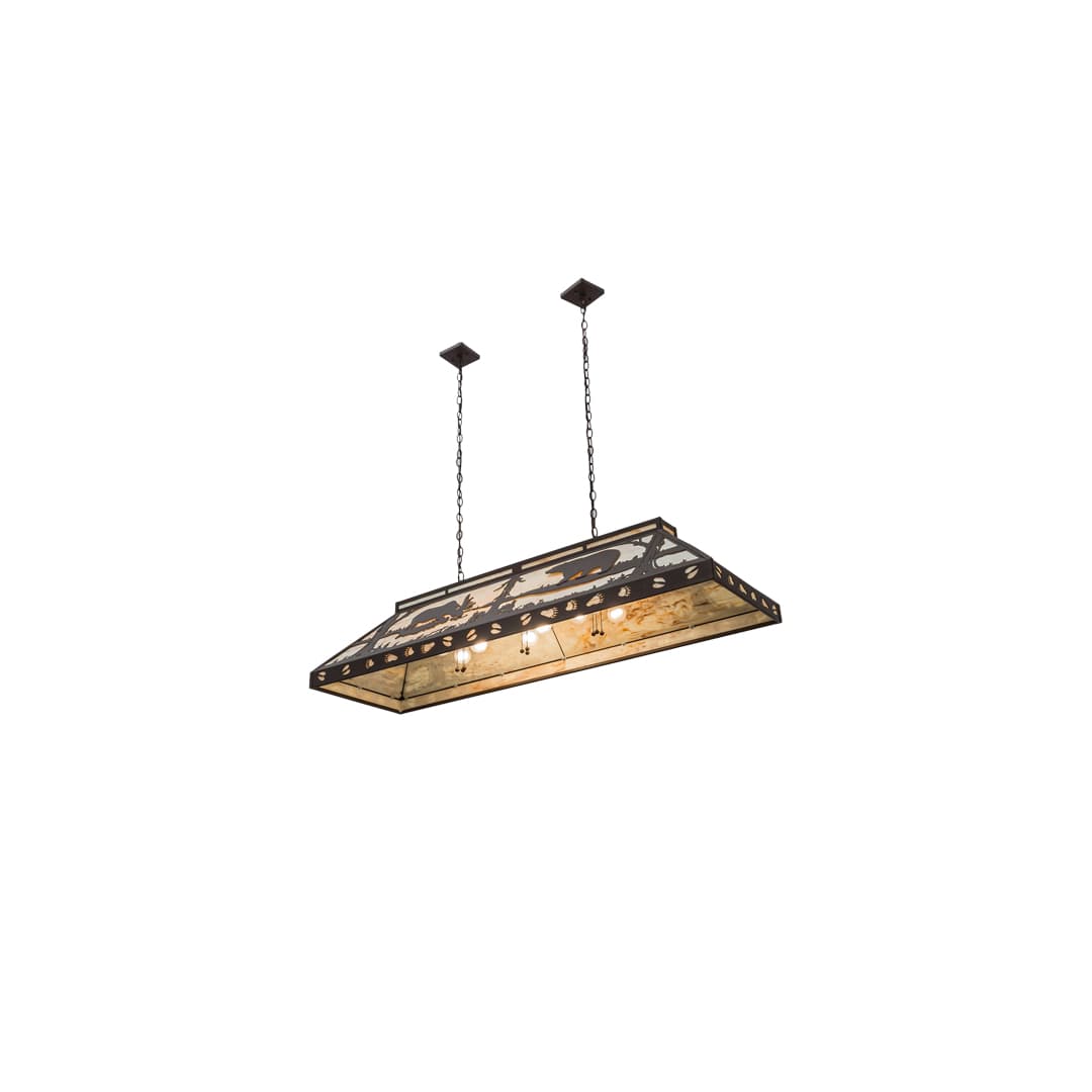 Moose and Black Bear 9 Light 18" Wide Linear Pendant