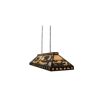 Moose and Black Bear 9 Light 18" Wide Linear Pendant