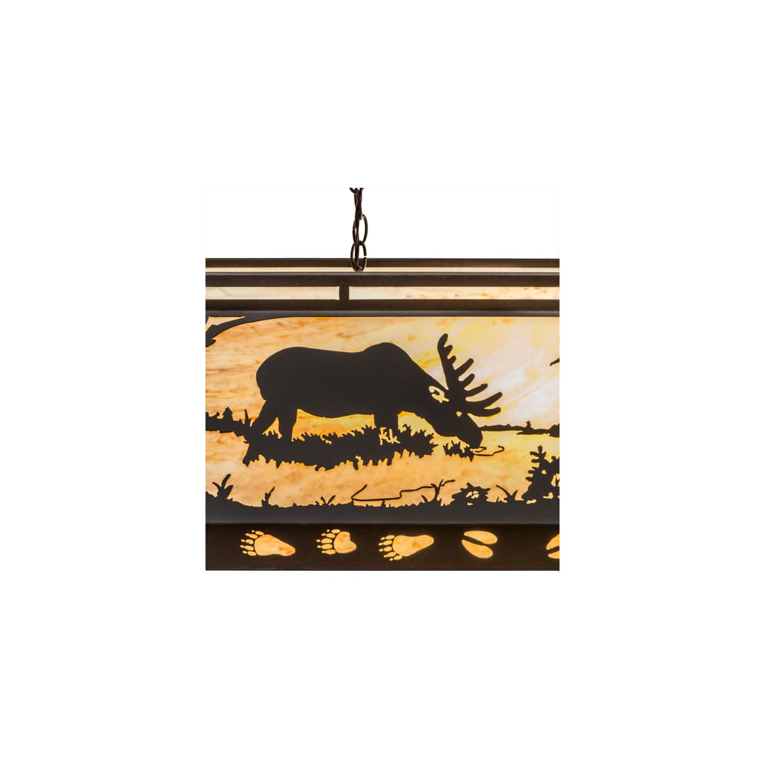 Moose and Black Bear 9 Light 18" Wide Linear Pendant