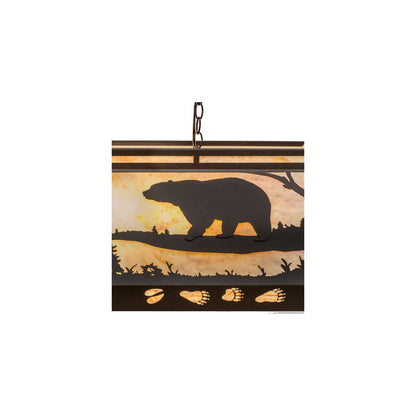 Moose and Black Bear 9 Light 18" Wide Linear Pendant