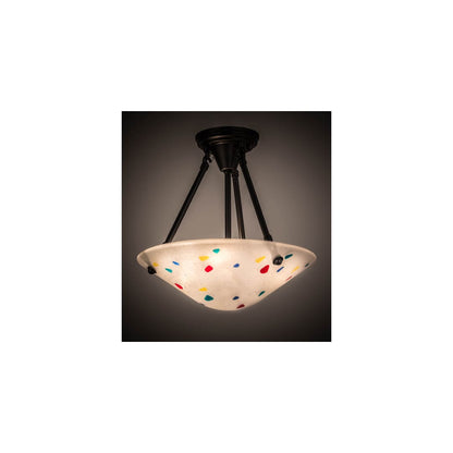 Metro Fusion 3 Light 14" Wide Semi-Flush Bowl Ceiling Fixture