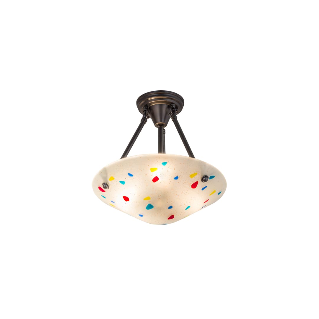 Metro Fusion 3 Light 14" Wide Semi-Flush Bowl Ceiling Fixture