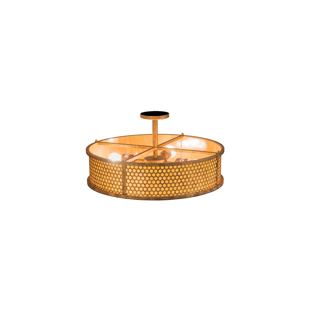 Cilindro Luciano 4 Light 24" Wide Semi-Flush Drum Ceiling Fixture