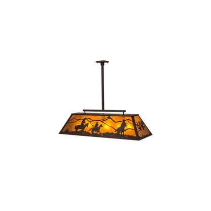 Personalized 9 Light 17" Wide Linear Pendant
