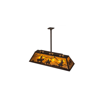 Personalized 9 Light 17" Wide Linear Pendant
