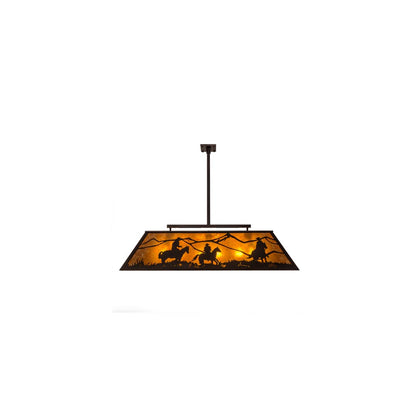Personalized 9 Light 17" Wide Linear Pendant
