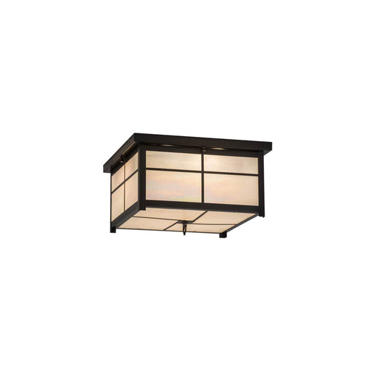 Mission 4 Light 24" Wide Flush Mount Square Ceiling Fixture - Timeless Bronze Finish