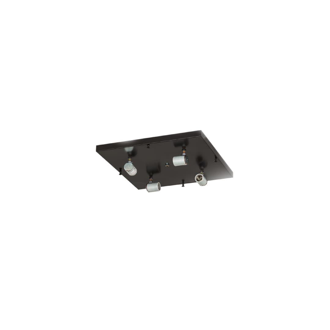 Mission 4 Light 24" Wide Flush Mount Square Ceiling Fixture - Timeless Bronze Finish