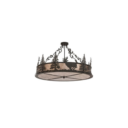 Wildlife at Dusk 4 Light 36" Wide Semi-Flush Drum Ceiling Fixture