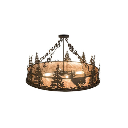 Wildlife at Dusk 4 Light 36" Wide Semi-Flush Drum Ceiling Fixture