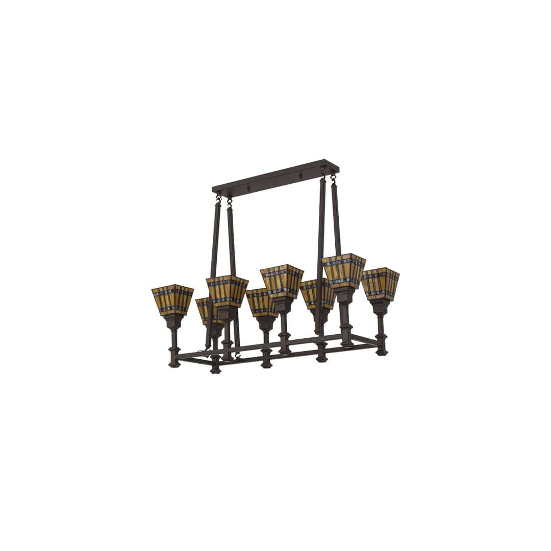 Long Prairie Corn 8 Light 17" Wide Linear Chandelier