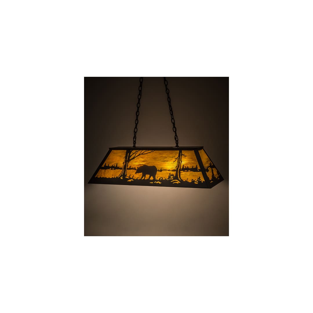 Bear at Lake 6 Light 17" Wide Linear Pendant