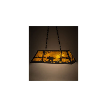 Bear at Lake 6 Light 17" Wide Linear Pendant