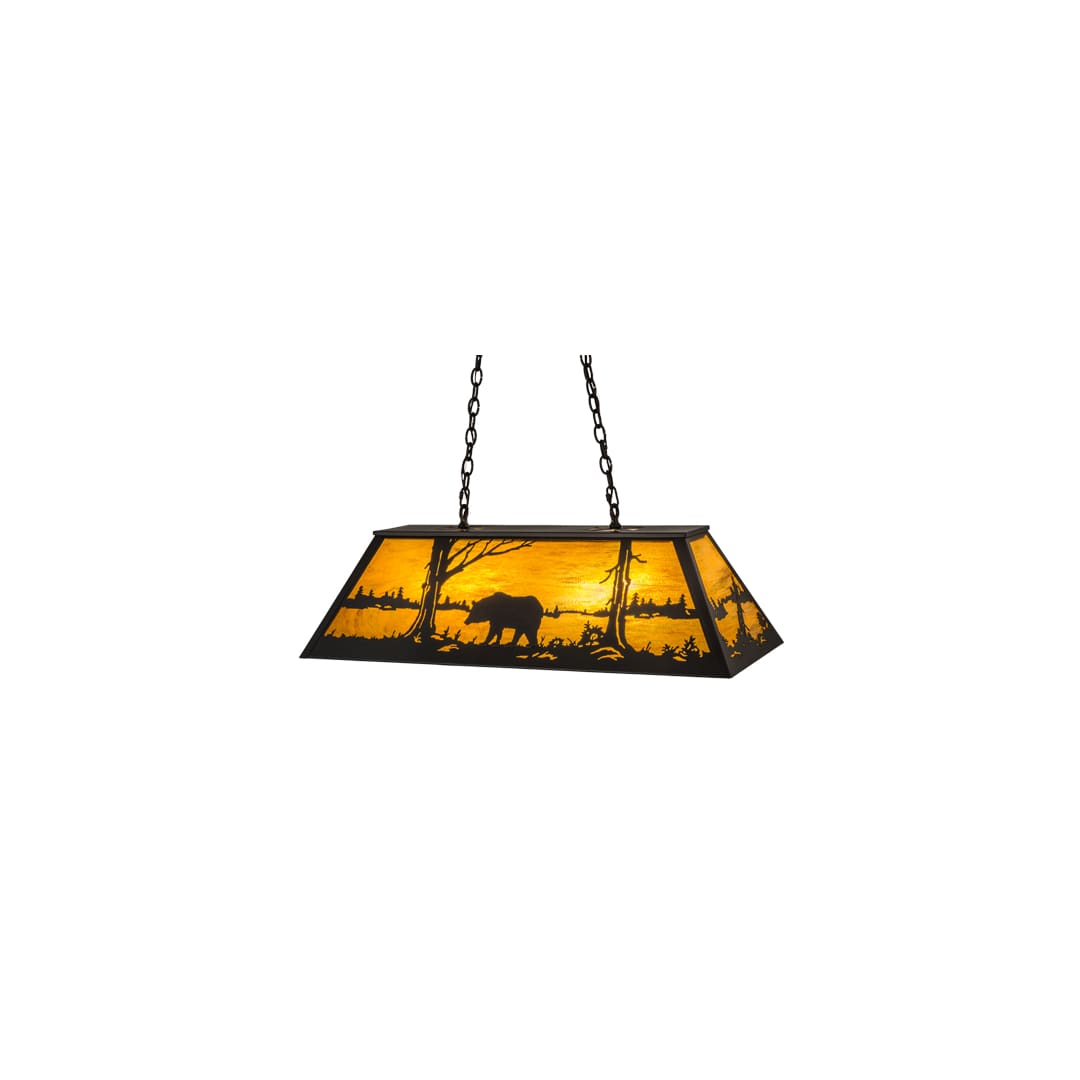 Bear at Lake 6 Light 17" Wide Linear Pendant