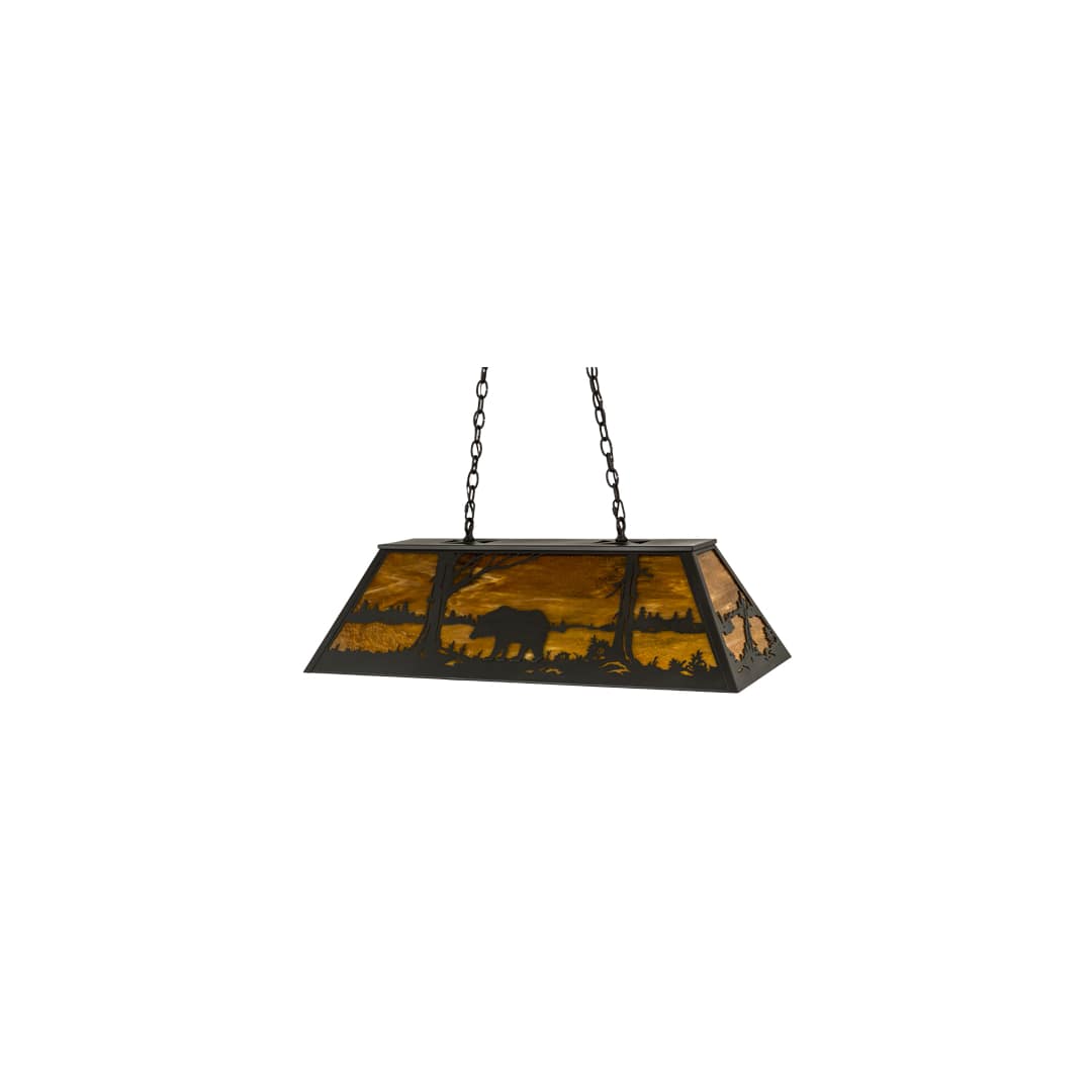 Bear at Lake 6 Light 17" Wide Linear Pendant