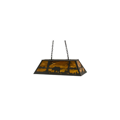 Bear at Lake 6 Light 17" Wide Linear Pendant