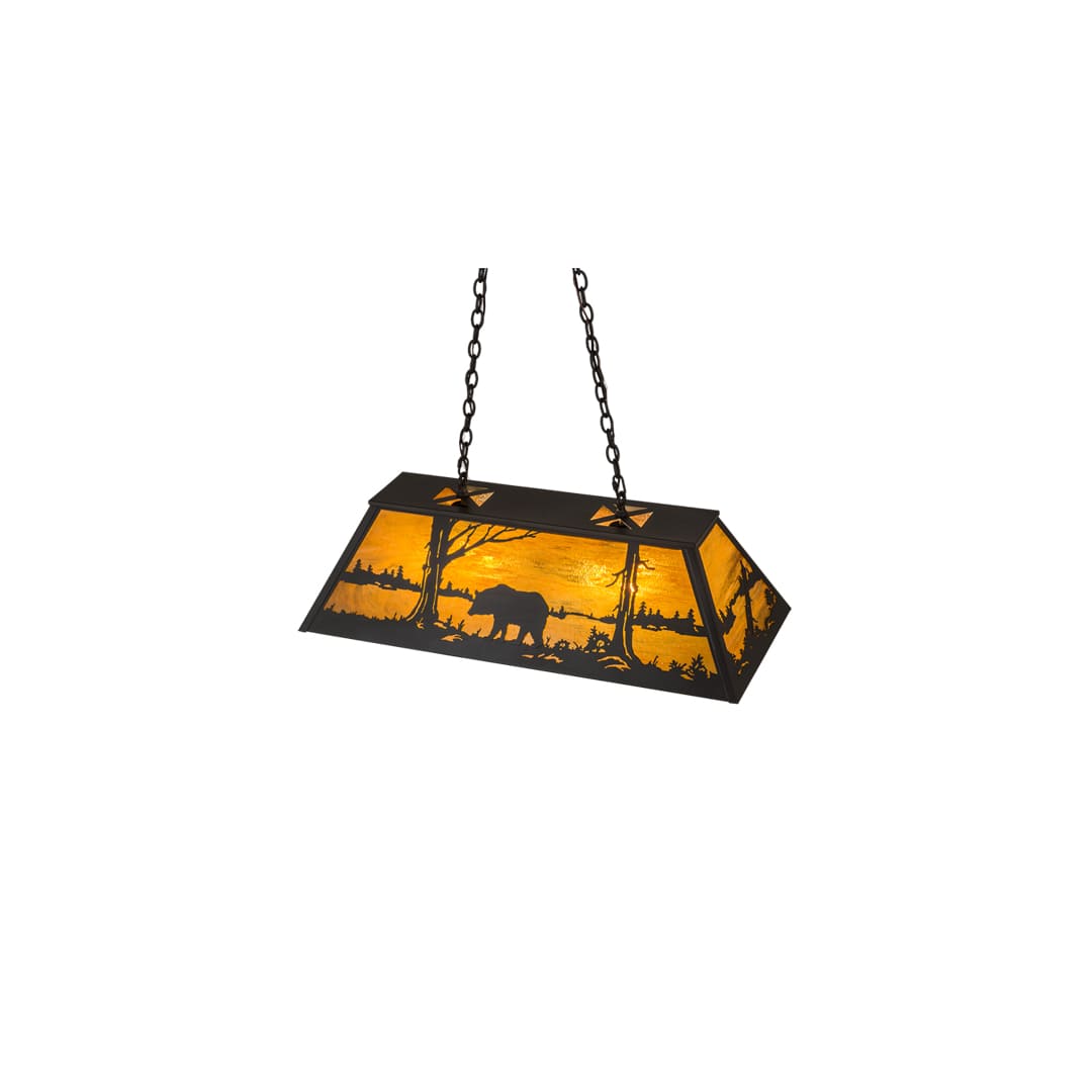 Bear at Lake 6 Light 17" Wide Linear Pendant