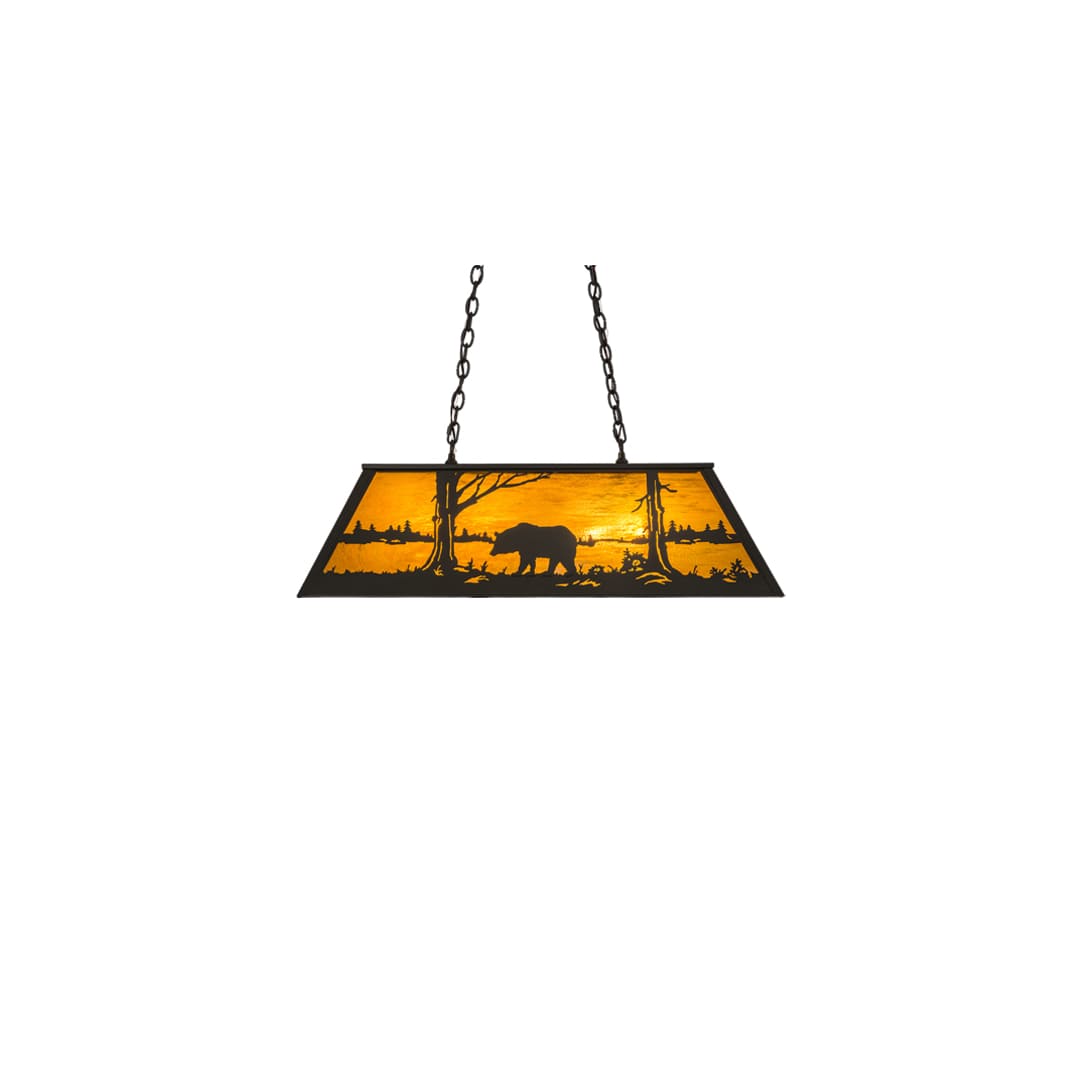 Bear at Lake 6 Light 17" Wide Linear Pendant