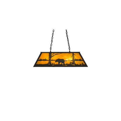 Bear at Lake 6 Light 17" Wide Linear Pendant