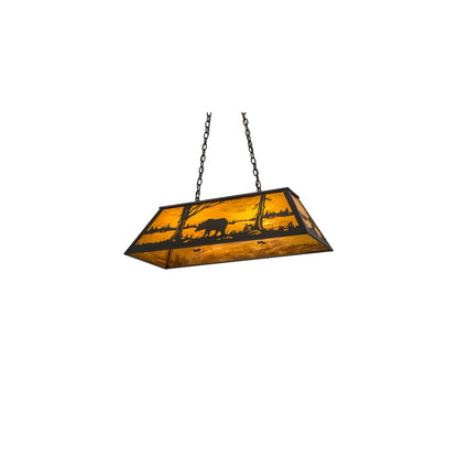 Bear at Lake 6 Light 17" Wide Linear Pendant