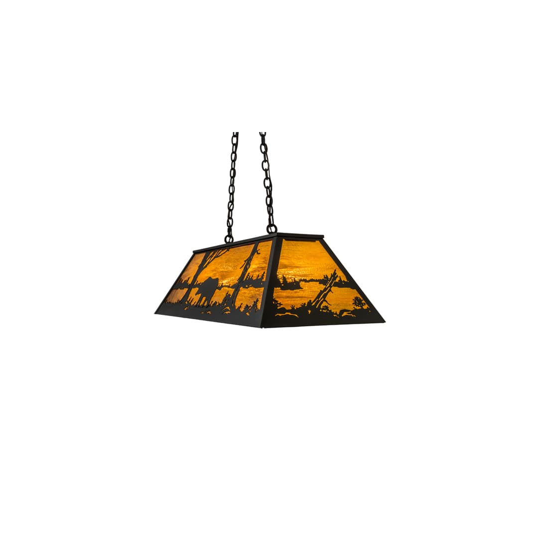 Bear at Lake 6 Light 17" Wide Linear Pendant