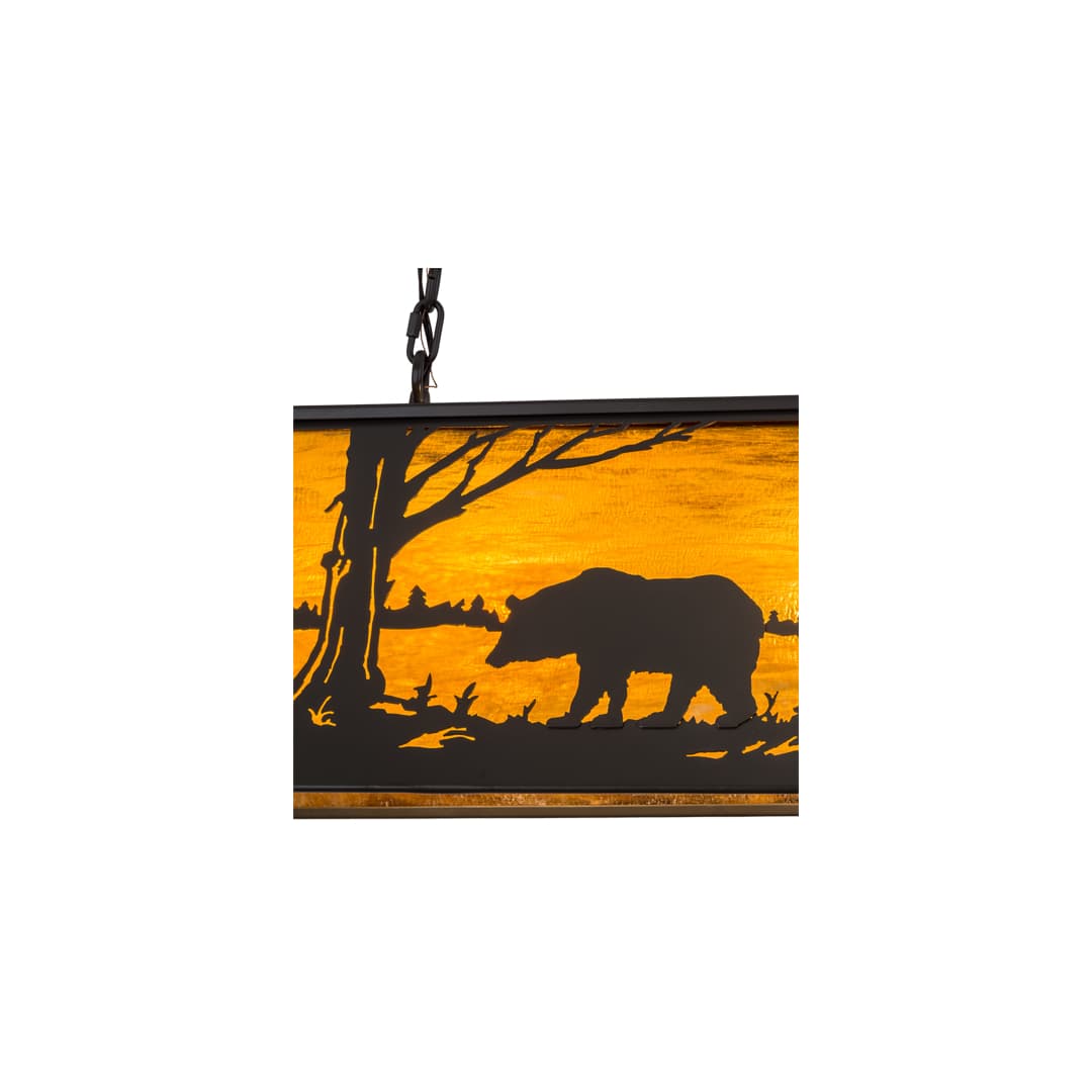 Bear at Lake 6 Light 17" Wide Linear Pendant