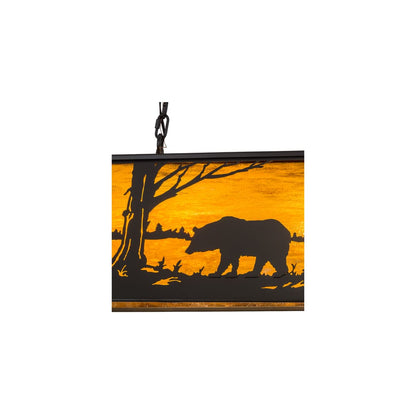 Bear at Lake 6 Light 17" Wide Linear Pendant
