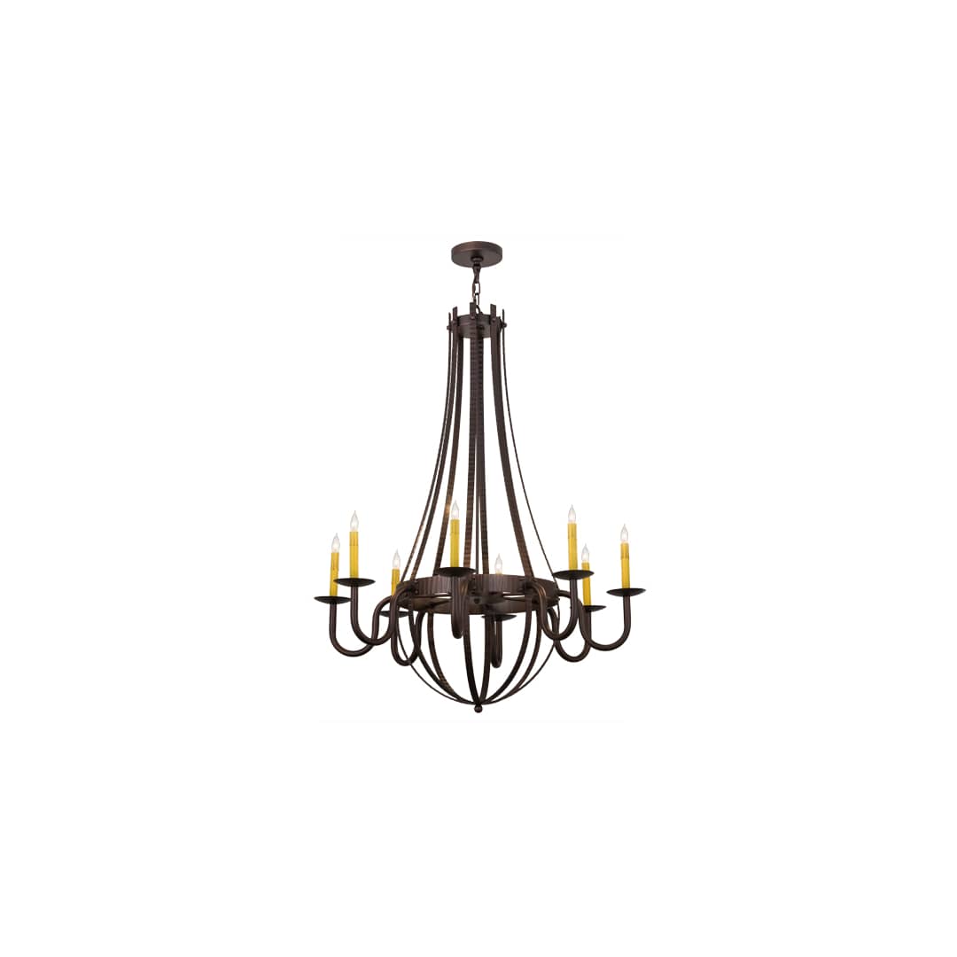 Barrel Stave Metallo 8 Light 38" Wide Taper Candle Style Chandelier