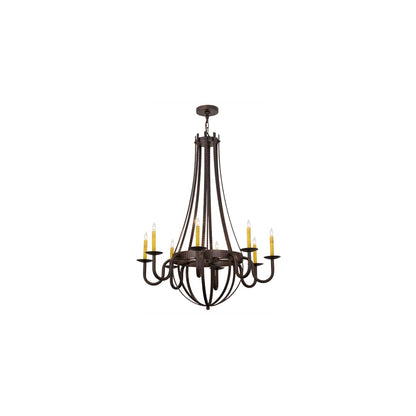 Barrel Stave Metallo 8 Light 38" Wide Taper Candle Style Chandelier