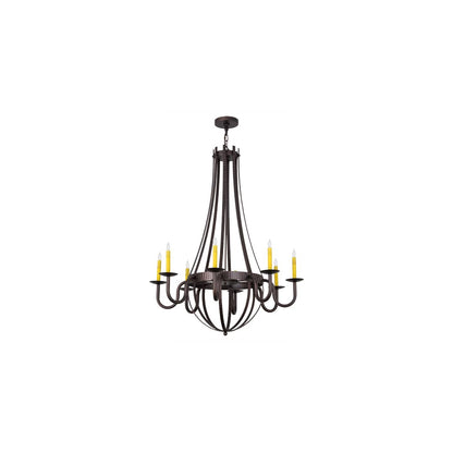 Barrel Stave Metallo 8 Light 38" Wide Taper Candle Style Chandelier