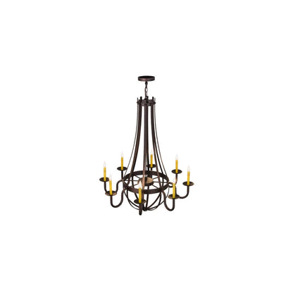 Barrel Stave Metallo 8 Light 38" Wide Taper Candle Style Chandelier
