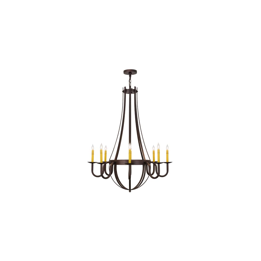 Barrel Stave Metallo 8 Light 38" Wide Taper Candle Style Chandelier