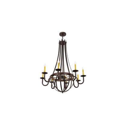 Barrel Stave Metallo 8 Light 38" Wide Taper Candle Style Chandelier