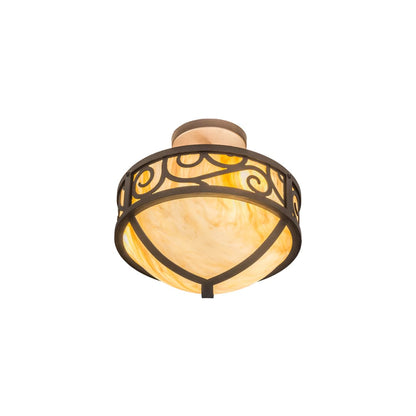 Lilliana 3 Light 12" Wide Semi-Flush Bowl Ceiling Fixture - Cafe-Noir Finish