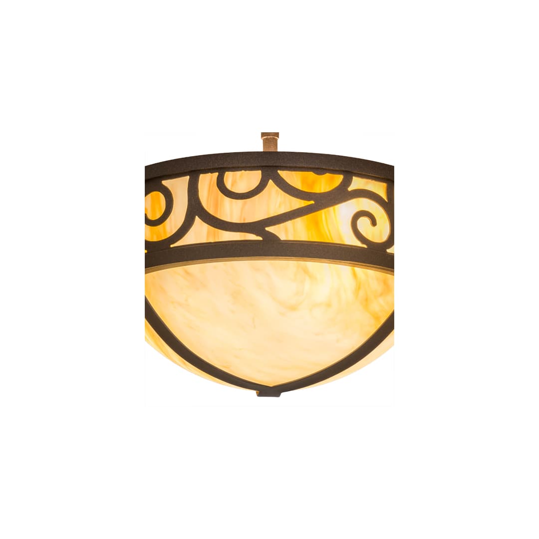 Lilliana 3 Light 12" Wide Semi-Flush Bowl Ceiling Fixture - Cafe-Noir Finish